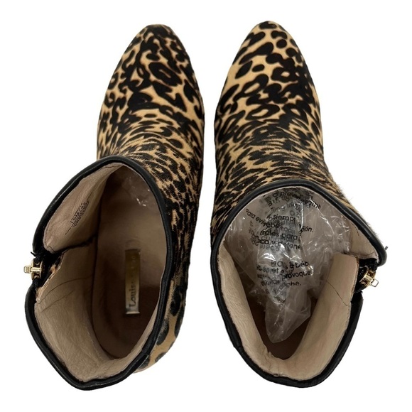 Louise et Cie Zirelle Leather Calf Hair Animal Print Cylinder Heel Booties 10/42 - Picture 8 of 15